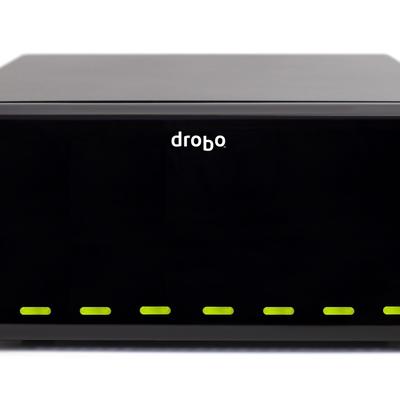 An 8-bay DroboPro capable of providing up to 16TB of storage.